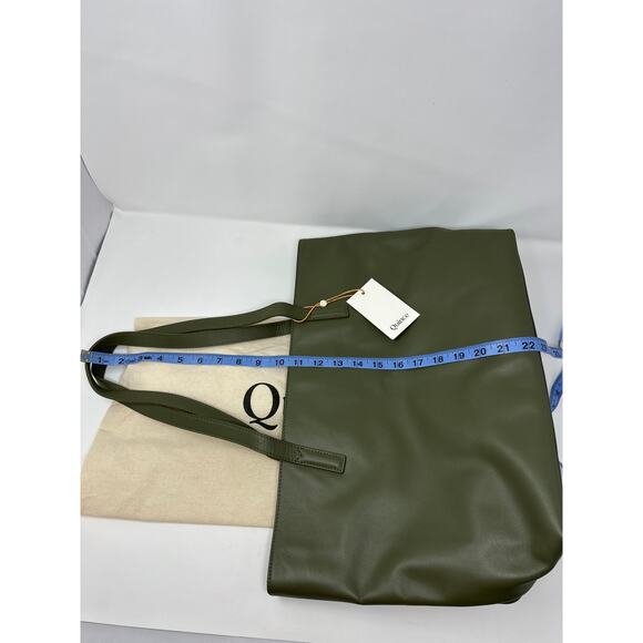 Quince NWT Classic Italian Leather Olive Tote Bag Purse - Picture 7 of 7